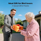 Bird Feeder with Camera,FHD Live View Video,Smart WiFi Bird Feeder Camera with Solar Panel,AI Birds Identification,IP65 Waterproof Birds House with Cam,Instant Arrival Alerts,Ideal Gift for Fathers