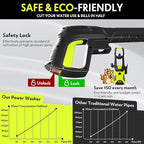 Power washers for Home, Home Cleaning, 4 Quick-Connect Nozzles & Adjustable Soap Tank Washers for Cars, Driveways, Patios, Fences