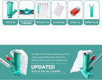 POOLWHALE Upgrades Pool Spa Pond Mini Jet Vac Vacuum Cleaner w/Brush, Bag,6 Sections Telescopic Pole of 56.5" and Handle