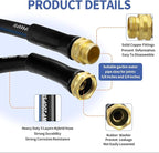 25 FT Garden Hose, Flexible No Kink Heavy Duty Garden Water Hose Flex Copper Bullet Collapsible Washer Rubber Hose 5/8 Soft Lightweight Outdoor Waterhose Manguera Para Jardin
