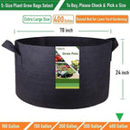 400 Gallon Large Raised Garden Bed Bag (70x24 inch) Big Garden Bag Sturdy Plant Grow Bag for Tomato,Potato Planter,Herb Veggies Planter Bag,Flower Bed,Yard Waste Bag,Lawn Debris Bag,Leaf Bag W/ Gloves