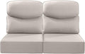 Luxury 24x24x6 Inch Smile Outdoor Seat Cushions Set of 2 - Superior Comfortable Water-Repellent Patio Chair Cushion for Porch Set Rattan Dining Swivel Chairs Loveseat Sectional Sofa - Beige