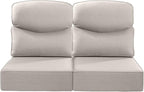 Luxury 24x24x6 Inch Smile Outdoor Seat Cushions Set of 2 - Superior Comfortable Water-Repellent Patio Chair Cushion for Porch Set Rattan Dining Swivel Chairs Loveseat Sectional Sofa - Beige