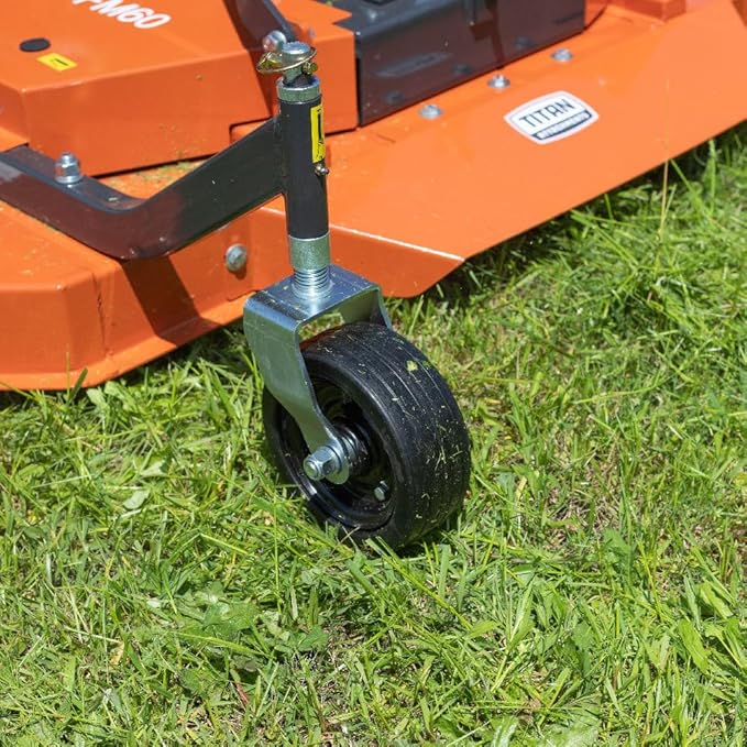 Titan Attachments 3 Point PTO Finish Mower, 72" Cutting Width, Cat 1 Hookup, Orange Finish, Rear Discharge, Pull Behind Mower for 30-50 HP Tractors, Low-Noise Cast Iron Gearbox