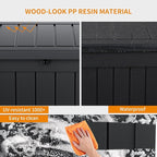 50 Gallon Outdoor Storage Box – Resin Deck Box with Lockable Lid, Waterproof Patio Furniture Storage for Tools, Garden & Yard Organization