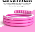 Toysical Round Lounge Inflatable Pool with Seats and Backrest for Kids, Family and Adults, “88 x 85 x 21”