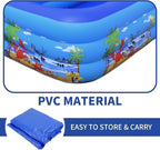 Baiao Inflatable Swimming Pool for Adults, Blow Up Pool for Backyard, Garden, Indoor, or Summer Play Water Happy Family Time