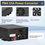 RV Converter 55Amp RV Power Converter Built-in 4 Stage Smart Battery Charger for 110VAC to 12VDC RV Power Converters, Fully Adjustable Output from 13V to 16.5V