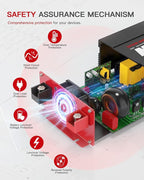 3000 Watts Pure Sine Wave Power Inverter 24V DC to 110V 120V AC Converter for Home RV Off Grid Truck Solar System Inverters with Type-C PD30W USB QC3.0 Port 4 AC Outlets LCD Display and Remote Control