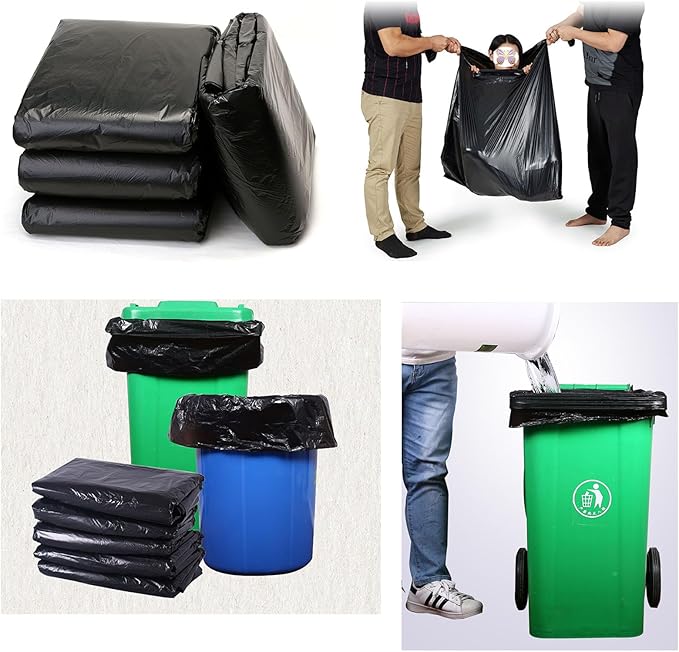 45 Gallon Trash Bags 1.8 Mil -39.3''x47.2'' Pack of 50 Thick Large Heavy Duty Multi-Use Garbage Bags Extra Large Strong Trash Can Liners for Office, Picnic,Kitchen, Bulk Bags (45 Gallon 50 Count)