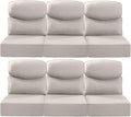Luxury 22x24/22x25 6-Inch Smile Patio Cushions for Outdoor Furniture Set of 6 - Thick Back & Deep Seat Outside Chair Cushions for Rattan Metal Glider Loveseat Sectional Sofa - Beige