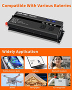 Car Power Inverters 2000W Inverter - 12v DC to 110v AC Converter with 3 AC Outlets 4 USB Port DC 5V/4.8A,Power Inverter 2000w,Car Power Converter for Truck/Home/Vehicles/Laptop Trip