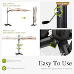 Sophia & William Cantilever Patio Umbrellas Offset Outdoor Umbrellas