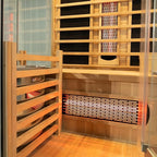 ZONEMEL Hybrid Wooden Sauna for 2-3 Person, Far Infrared & Steam Dual-System, 2100W 220V, 3.5KW Heater, 6 Heating Elements and Sauna Stove, 8mm Tempered Glass, Oxygen Bar, 7-Color Lights