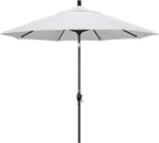 California Umbrella GSPT908302-5404 9' Round Aluminum Market, Crank Lift, Push Button Tilt, Black Pole, Sunbrella Natural