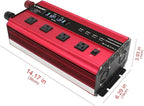 LVYUAN Power Inverter with 4 AC Outlets, LCD Display, Wireless Remote Control, Car Power Inverter for Car, RV, Truck, Off Grid Solar System, Camping (Red, 12V-2000W)