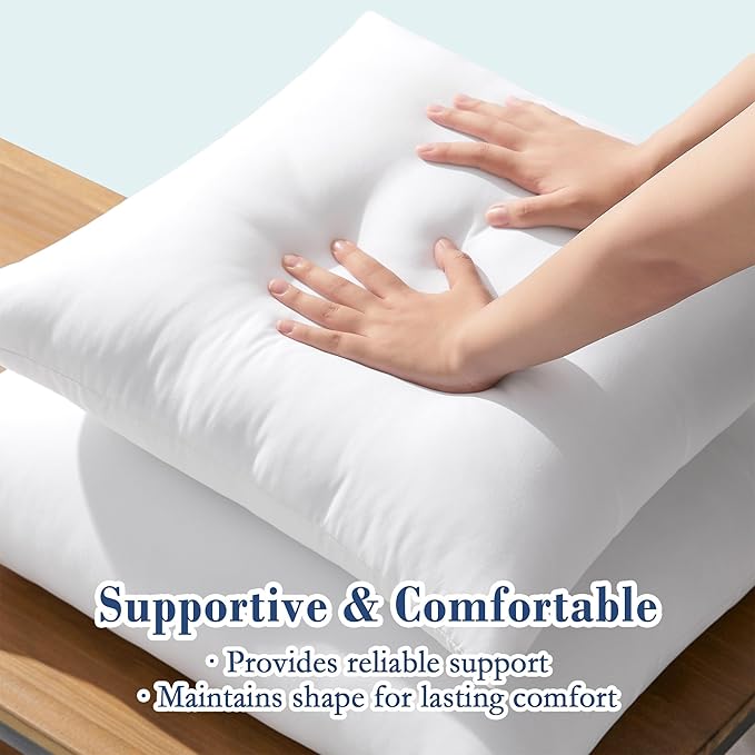 puredown® 24x24 Outdoor Pillow Inserts, Set of 2, Fluffy Soft Water-Resistant Down Alternative Square Form Sham Stuffer for Porch Swing Sofa Couch Cushion Patio Furniture