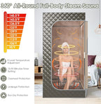 COSTWAY Portable Steam Sauna, Personal Home Sauna Tent w/ 3L Steam Generator, Foldable Chair, Remote Control, 9-Level Adjustable Temperature, Timer, Full-Size Indoor Steam Room for Home Spa (Grey)
