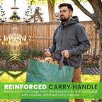 Gardenpal 3 Pack 72 Gallon Reusable Yard Waste Bag, Heavy Duty, Upright Lawn Bags with 4 Reinforced Handles (72 Gallon/3 Pack)