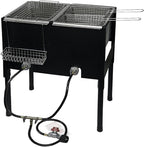 Barton 148,000 BTU High-Pressure Triple Basket Deep Fryer Dual Burner Propane LPG Fish Cooker Fry Basket Fryer Outdoor Catering, Events, Camping