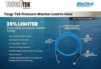 Tough-Tek TTPW1203-NM 1/2" x 3' Rubber Pressure Washing Hose: 4000 PSI, Heavy-Duty, Kevlar Reinforced, Kink-Resistant, Abrasion-Resistant, Hot & Cold Water, Commercial & Residential Use