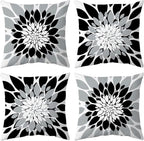 Qahing Pack of 4 Outdoor Waterproof Pillow Covers 20x20 Decorative Outdoor Throw Pillows Garden Square Cushion Cases for Patio Furniture, Couch, Tent Sunbrella, Bench, Black Grey