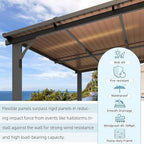 AECOJOY 16' x 12' Gazebo Outdoor Pergola for Patio, Large Wall-Mounted Hard Top 12x16 Lean to Metal Gazebo Shelter Pergolas and Gazebos Clearance with Patio Roof, Heavy Duty Awnings for Patio, Decks