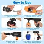 Portable Cordless Pressure Washer, 600 PSI 21V Rechargeable Two Batteries Powered Pressure Washer,6-in-1 Nozzle with Standard Nozzle for Car Floor Wall Fence Cleaning