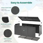 Resin Deck Box 130 Gallon, Lockable & Waterproof Outdoor Storage, UV-Resistant Patio Box for Cushions, Tools, and Outdoor Accessories (Black)
