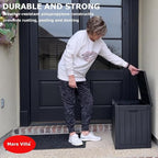 Mars Villa 31 Gallon Deck Box, Outdoor Storage Box Waterproof, Outside Resin Storage Bin for Outdoor Patio Furniture Cushions, Pool Supplies, Garden Tools, UV-Resistant and Weatherproof, Black
