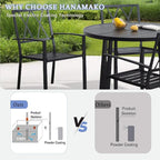 Outdoor Dining Chairs Set of 4, Aluminum Frame Stackable Patio Dining Chairs with Armrest, Wrought Iron Patio Bistro Chairs for Lawn, Backyard, Garden, Porch