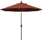 California Umbrella 9' Round Aluminum Pole Fiberglass Rib Market Umbrella, Crank Lift, Collar Tilt, Black Pole, Sunbrella Spectrum Mist