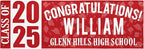 Let's Make Memories Personalized Graduation Banner Class of 2025 - Graduation Party Decorations - Congratulations Banner - Indoor/Outdoor Vinyl - Best in Class - Red - 8 ft.