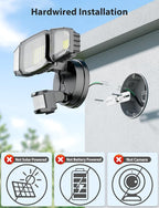 Olafus 80W Motion Sensor Outdoor Lights, 8000lm Hardwired Motion Flood Light Dusk to Dawn, IP65 Waterproof LED Security Floodlights, 6500K Motion Detector Lights for Outside, Black