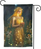 Fairy Garden Flag Vertical Double Sided Outdoor Yard Flags 12.5x18 Inch Burlap Banners Vertical Double Sided for Outdoor Decor Lawn