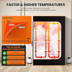 NAIZEA 2 Person Infrared Sauna Box, Portable Steam Sauna with Red Light Therapy Lamp,2 Person Full Body Saunas Tent for Home Spa with 3L 1200W Steamer,Remote Control, 2 Folding Chair,3.9'x2.9'x5.9'