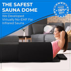 Golden Wave Far Infrared Sauna Dome, with 360° Body Coverage, Professional Home Spa Zero-EMF Unit with Therapeutic Stones, Single Person Use, Black