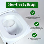 Cuddy Lite Portable Compost Toilet – for Camping, RVs, Campervans, Boats & Tiny Houses – LED Full Indicator, Liquid-Diverting, Separating, Solids Cover, Easy Clean – Portable & Compact