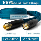 Garden Hose 50ft, Made of TPE(Not PVC), Ultra-Light & Flexible Water Hose with Solid Brass Fittings, Non-Shrinking, Easy to Storage, Drinking Water Safe Material, All-weather, SeaBlue
