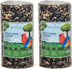 JCs Wildlife Wild Bird Blend Premium Bird Seed Small Cylinde with holer, 1.5 lb (2 Cylinder)
