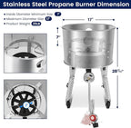 ARC 32QT Stainless Steel Stockpot with 200,000BTU Propane Burner, Seafood Boil Pot and Burner with Basket and 36 Inch Mix Spoon, Cookware for Crawfish Crab Shrimp Boil, Turkey Fryer, Tamale Steamer