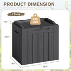 JUMMICO 31 Gallon Resin Deck Box Waterproof Indoor Outdoor Storage Boxes for Patio Furniture Cushions and Garden Tools (Gray, 31gallon-2 Packs)