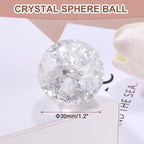 uxcell 30mm/1.2" Crystal Sphere Ball Ice Cracked Glass Solid Decorative Sphere Crystal Ball Prop Ornament for Feng Shui Divination Fortune Telling Tabletop Fountain Decoration, Clear