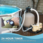XtremepowerUS 1.5HP Variable Speed Whisper Above Ground Swimming Pool Pump, 1.5" Fitting Adapter High-Flow 3-Speed, Timer LCD Panel, 115/230V