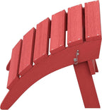 SERWALL Folding Adirondack Footrest, All Weather Adirondack Ottoman Without Assembly, Red