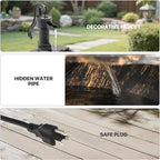 MoNiBloom Outdoor Water Fountains, 27" Tall 2-Tier Barrel and Pump Waterfall Fountain and Pump for Outdoor Patio Garden Backyard Decking, 11 L Water Capacity, Bronze