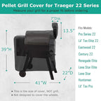SunPatio Outdoor Heavy Duty Waterproof Wood Pellet Grill and Smoker Cover, UV Resistant Full Length BBQ Cover Compatible with Traeger 22 Series, Lil' Tex Grill and More, All Weather Protection