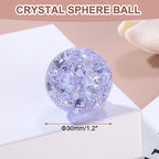 uxcell 30mm/1.2" Crystal Sphere Ball Ice Cracked Glass Solid Decorative Sphere Crystal Ball Prop Ornament for Feng Shui Divination Fortune Telling Tabletop Fountain Decoration, Purple