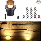 Well Lights Low Voltage, 12V In Ground LED Landscape Lights, IP67 Waterproof Outdoor, Hood Top Aluminum ORB for Garden Tree 6W 420LM 12 Pack