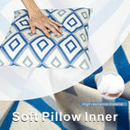 JMGBird Patio Pillows Waterproof with Inserts 18 * 18 Inch Outdoor Pillow for Patio Furniture